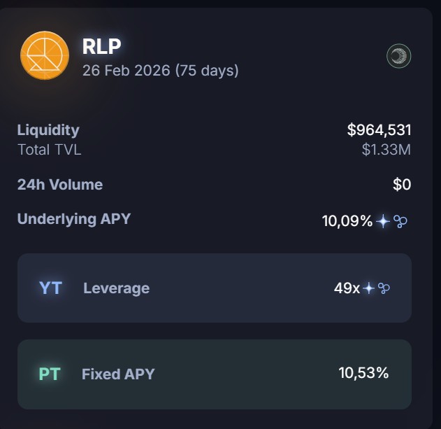 Pendle RLP rendement fixe stablecoin